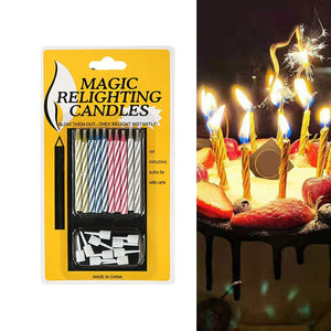 10 Pcs Birthday Christmas Party Wedding Cake Candle Magic Trick Funny Candle Can Relighting Invincible Candle Magic Props decor