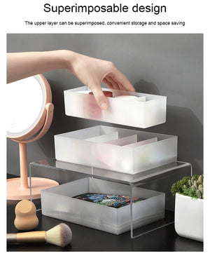 1pc Makeup brush Container Storage Office Organization Desktop Adjustable divided Box Cosmetic Jewelry For Home Organizer Bins