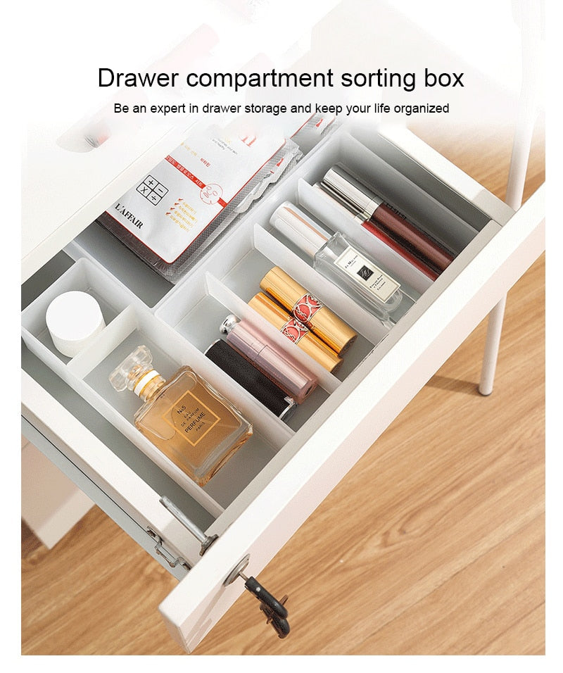 1pc Makeup brush Container Storage Office Organization Desktop Adjustable divided Box Cosmetic Jewelry For Home Organizer Bins