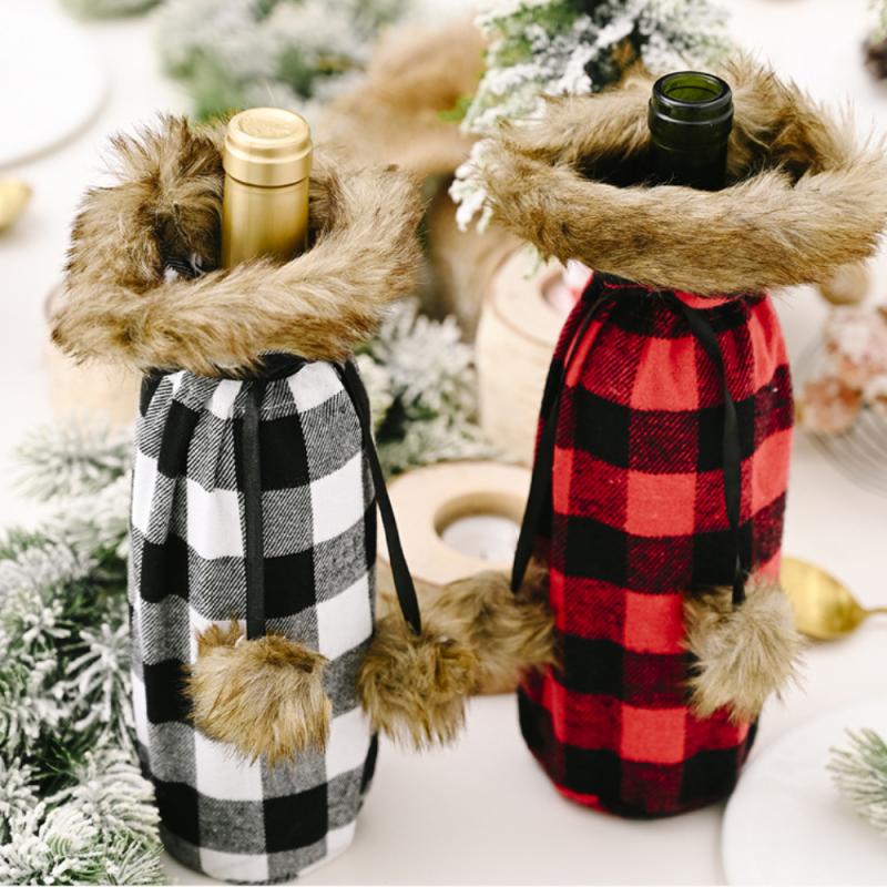 2020 Christmas Wine Bottle Cover Merry Christmas Decor For Home Christmas Table Decor Xmas Gift Happy New Year 2021 Navidad