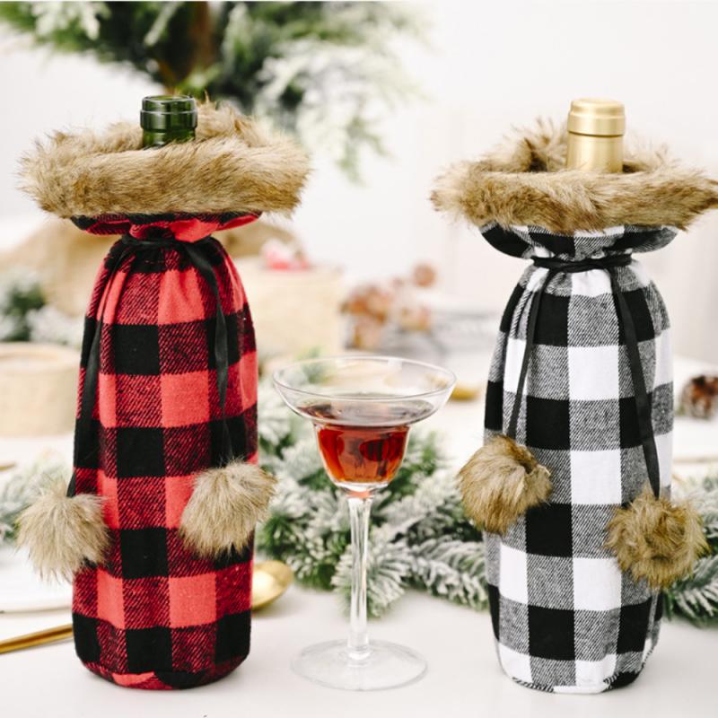 2020 Christmas Wine Bottle Cover Merry Christmas Decor For Home Christmas Table Decor Xmas Gift Happy New Year 2021 Navidad