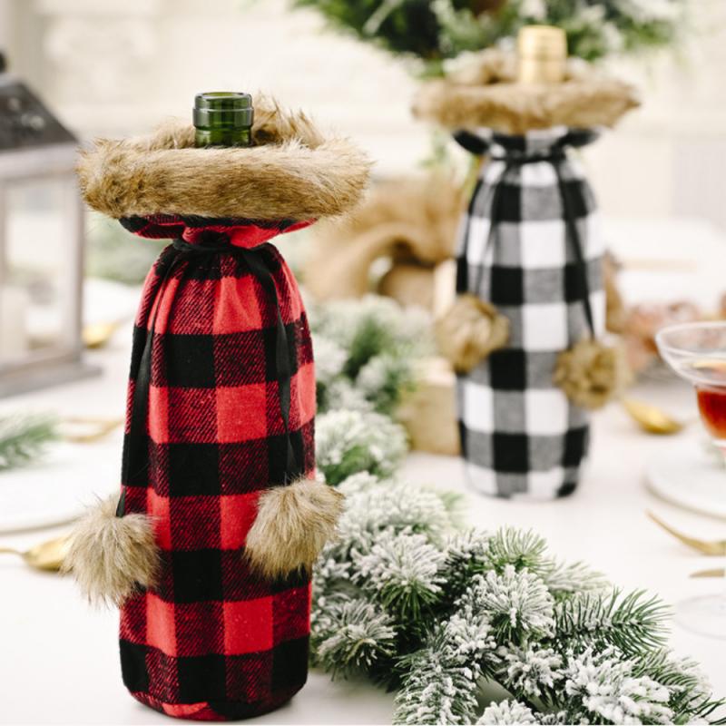 2020 Christmas Wine Bottle Cover Merry Christmas Decor For Home Christmas Table Decor Xmas Gift Happy New Year 2021 Navidad