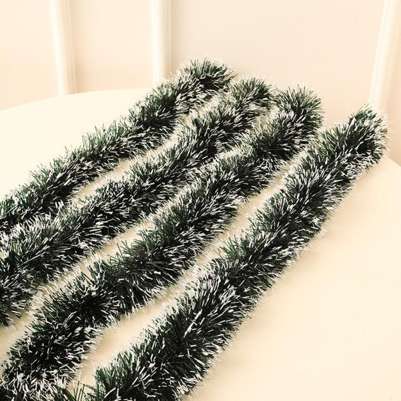 5PCS  2M Christmas Tinsel Garland Party Pine Tree Green Ribbon Xmas Ornament Decor Artificial Plants Bowknot Design