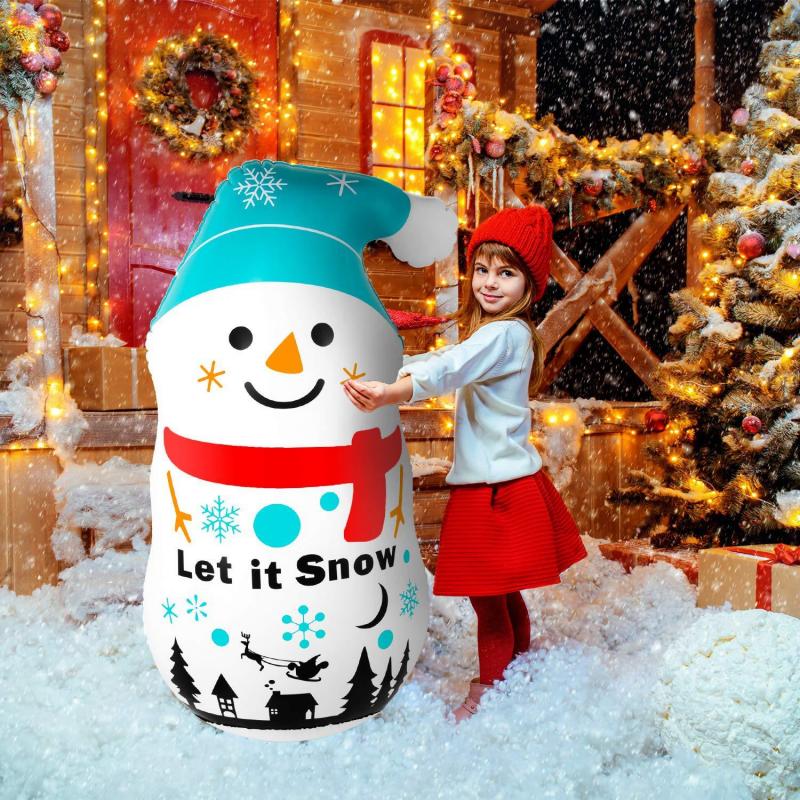 Christmas Cute cartoon snowman inflatable snowman tumbler Christmas decoration children's fun lovely toys Festive Party Supplies