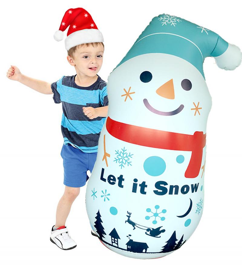 Christmas Cute cartoon snowman inflatable snowman tumbler Christmas decoration children's fun lovely toys Festive Party Supplies