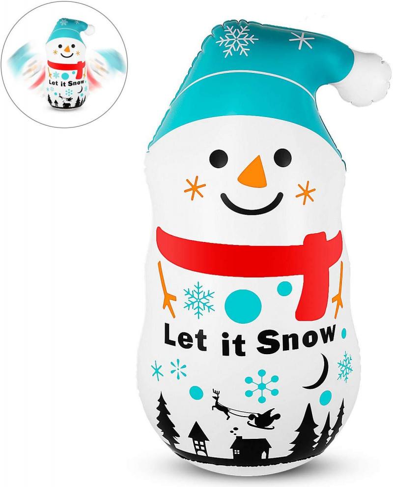 Christmas Cute cartoon snowman inflatable snowman tumbler Christmas decoration children's fun lovely toys Festive Party Supplies