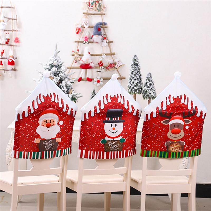 Christmas Decoration Chair Covers Dining Seat Santa Claus Home Party Decor Cartoon Old Man Snowman Party Decor High quality