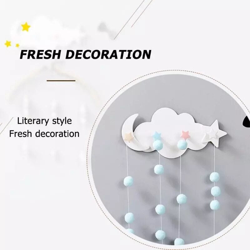 Creative Star Moon Cloud Shape Nail-free Wall Clothes Hooks Kids Room Decorative Key Hanging Hanger Kitchen Storage Hook Child