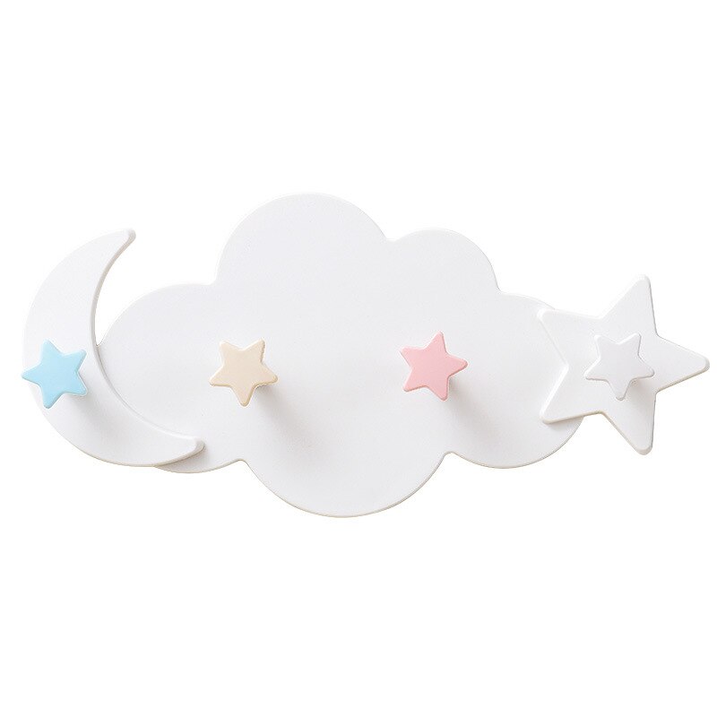 Creative Star Moon Cloud Shape Nail-free Wall Clothes Hooks Kids Room Decorative Key Hanging Hanger Kitchen Storage Hook Child