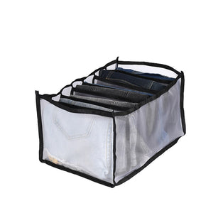 Foldable Clothes Storage Box 7 Compartments Underwear Storage Box  Jeans  Bra  Panties Separated Lattice Finishing Box Household