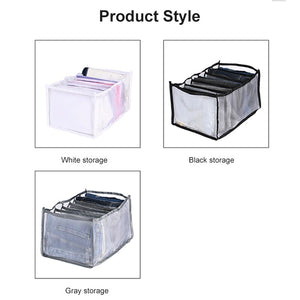 Foldable Clothes Storage Box 7 Compartments Underwear Storage Box  Jeans  Bra  Panties Separated Lattice Finishing Box Household