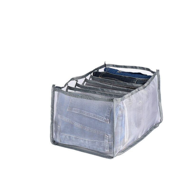 Foldable Clothes Storage Box 7 Compartments Underwear Storage Box  Jeans  Bra  Panties Separated Lattice Finishing Box Household