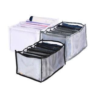 Foldable Clothes Storage Box 7 Compartments Underwear Storage Box  Jeans  Bra  Panties Separated Lattice Finishing Box Household