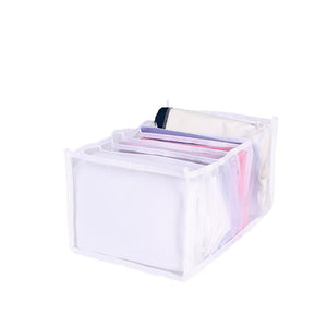 Foldable Clothes Storage Box 7 Compartments Underwear Storage Box  Jeans  Bra  Panties Separated Lattice Finishing Box Household