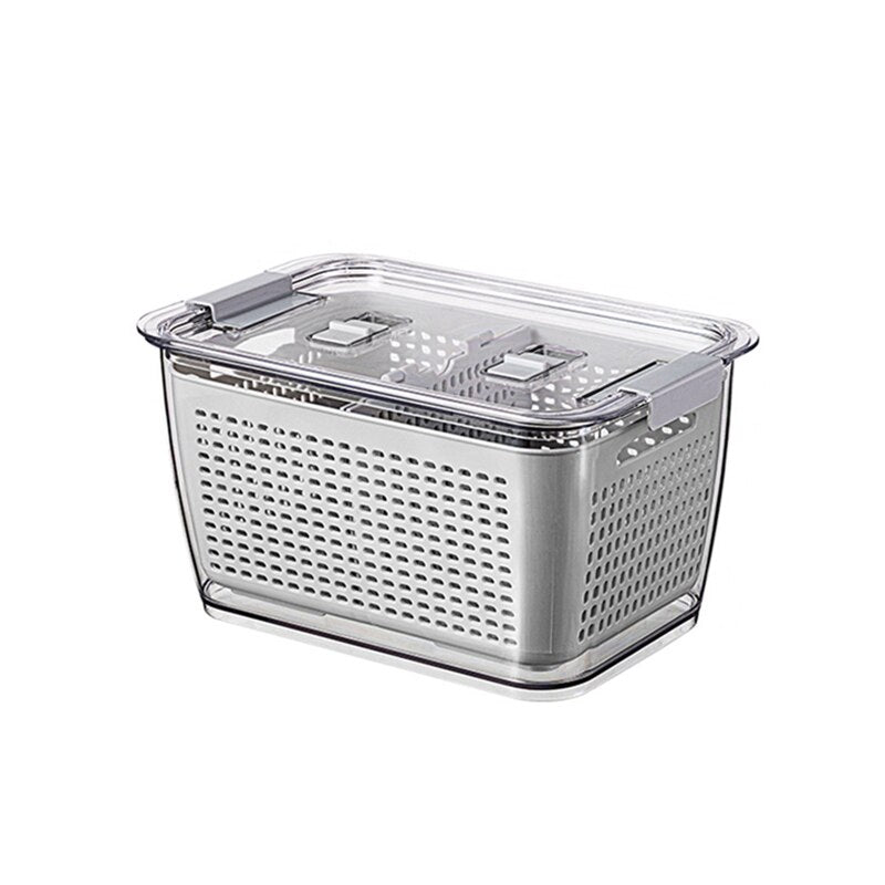 Fresh Produce Storage Containers Fridge Drip Basket Produce Saver Refrigerator Storage Basket Set Fresh Vegetable Fruit Boxes