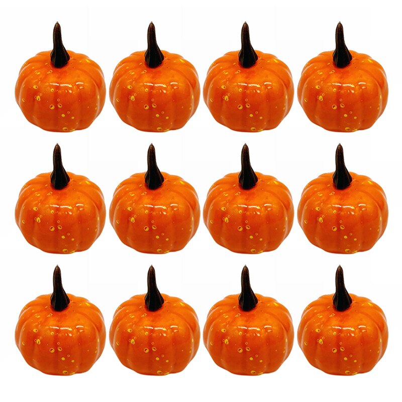 High-grade Materials Halloween Artificial Mini Pumpkin Simulation Props Home Party Decor 12 PCS Reusable Foam Halloween Tools