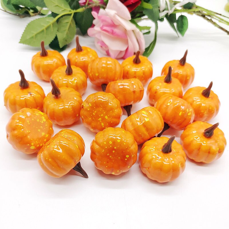 High-grade Materials Halloween Artificial Mini Pumpkin Simulation Props Home Party Decor 12 PCS Reusable Foam Halloween Tools