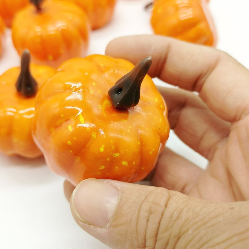 High-grade Materials Halloween Artificial Mini Pumpkin Simulation Props Home Party Decor 12 PCS Reusable Foam Halloween Tools