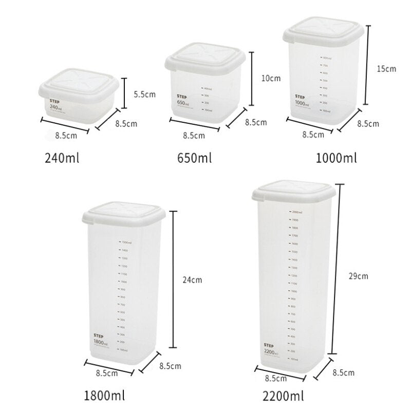 Kitchen Moisture-proof  Grains Oatmeal Sealed Storage Box Food Grain Containers Square Nut Snack Storage Tank Airtight Pantry