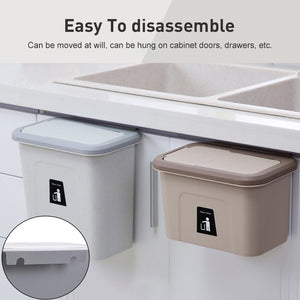 Kitchen Trash Can Sink Hanging Dustbin With Cover Hanging Garbage Can Food Garbage Can Combination Household Cleaning Tools New