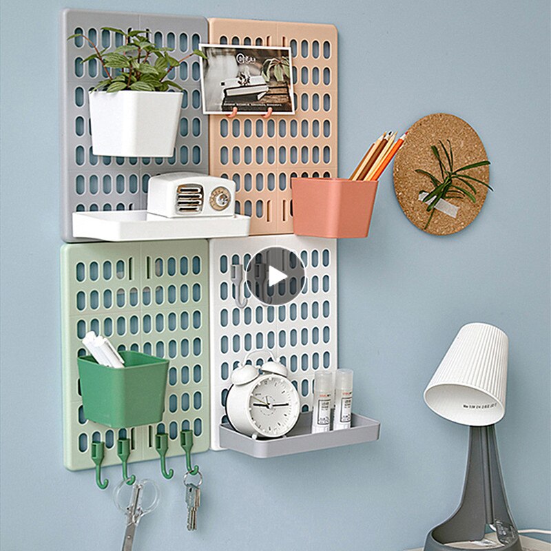 Multi-layer Wall Hanging Storage Rack Kitchen Rack Storage Holders Floor Free Perforation Kitchen Hook Hole Plate Free Assembly