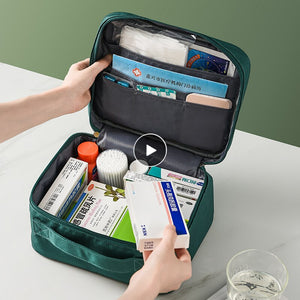 Thickened large-capacity medicine box home portable storage bag cloth box multi-functional layered medicine box Storage Boxes